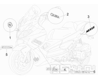 2.38 Samolepky, loga - Gilera Nexus 300ie 4T LC 2009-2011 (ZAPM35600)