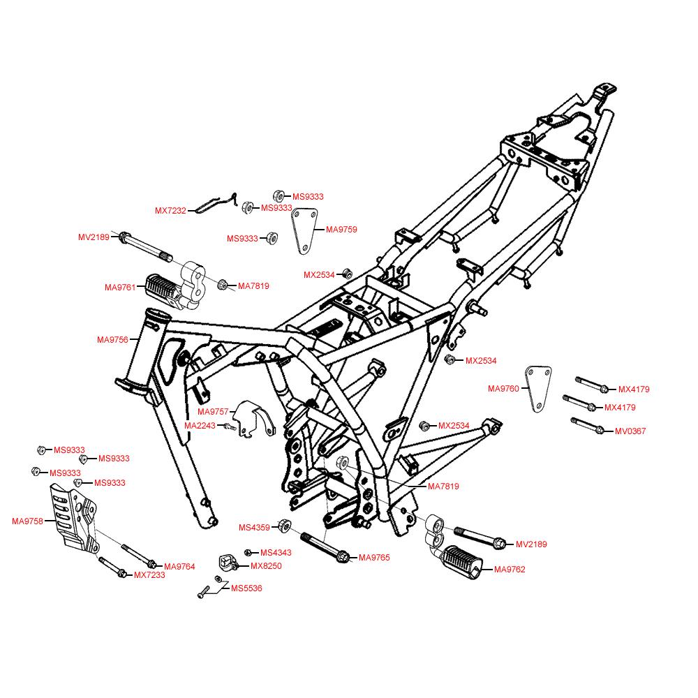 F22 Rám / Držák - Kymco PULSAR 125 II [KE25RF]