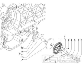 1.13 Řemen variátoru, variátor - Gilera Nexus 125ie 4T LC 2007-2008 (ZAPM35700)