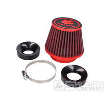 Vzduchový filtr Malossi Red Filter E18 Racing 60mm přímý, červeno-černý pro karburátory PHBG 15-21, PHBL 20-26