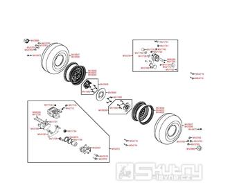 F08 Zadní kola s brzdou - Kymco MXU 500 2WD