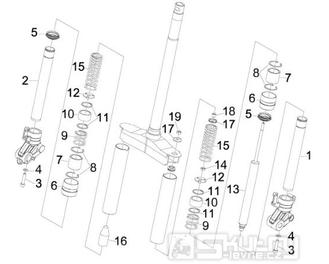 4.05 Přední kyvná vidlice (Wuxi Top) - Gilera Runner 50 SP 2010-2012 (ZAPC46100, ZAPC46300, ZAPC4610001)