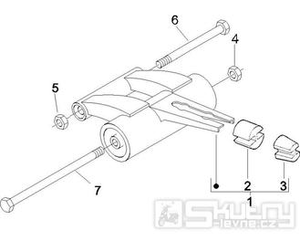 4.01 Uložení motoru - Gilera Runner 50 PureJet 2005-2006 UK (ZAPC46200)