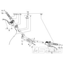 3.06 Řidítka, gripy, brzdové páčky - Gilera Runner 50 SP 2010-2012 (ZAPC46100, ZAPC46300, ZAPC4610001)