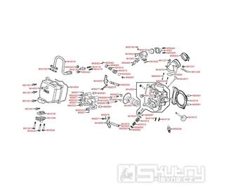 E02 Hlava válce / Ventily - Kymco Xciting 250 karburátor [SA50AA]