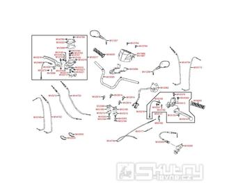 F03 Řidítka, zrcátka a ovládání - Kymco MXU 150