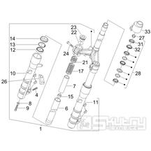 4.02 Přední kyvná vidlice, ložiska řízení - Gilera Nexus 250 SP 4T LC 2006-2007 (ZAPM35300)