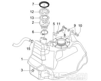 2.47 Palivová nádrž - Gilera Nexus 250 4T LC 2006 UK (ZAPM35300)