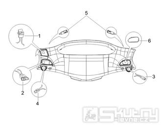 6.01 Přepínače světel a blinkrů, tlačítko startování a houkačky - Gilera Storm 50 2007 (ZAPC29000)