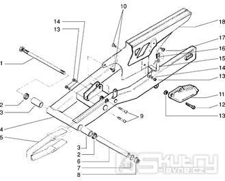 T18 Zadní vidlice - Gilera RK 50 (VTBC 08000 0001001)