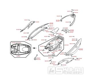 F12 Úložný prostor pro přilbu / Zadní kapotáž - Kymco Xciting 500i EVO SBA0BB