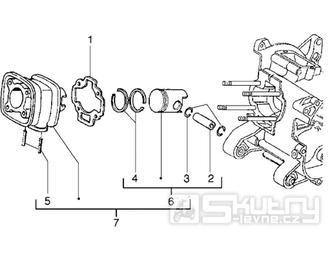 T4 Válec, pístní sada, těsnění válce - Gilera Runner 50 do roku 1999 (ZAPC14000)