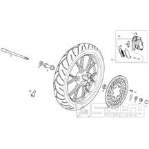 66.08 Přední kolo, brzdový kotouč a brzdový třmen - Gilera SMT 50 D50B0 od roku 2013