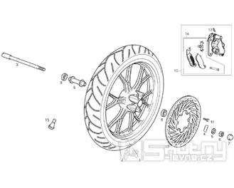 66.08 Přední kolo, brzdový kotouč a brzdový třmen - Gilera SMT 50 D50B0 od roku 2013