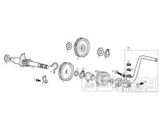 65.19 Mechanismus nožního startování - Gilera RCR 50 od roku 2011, D50B0 (ZAPABA01)