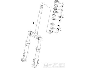 4.02 Přední kyvná vidlice, ložiska řízení - Gilera Runner 125 VX 4T 2005-2006 UK (ZAPM46100)