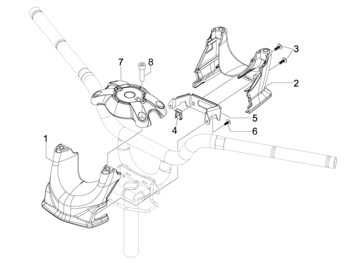 3.01 Kryt řidítek - Gilera Stalker 50 Naked 2008 (ZAPC40102)