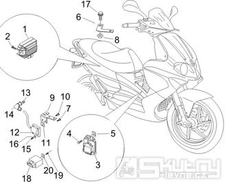 6.06 Regulátor napětí, zapalovací cívka a kabel - Gilera Runner 200 VXR 4T LC Race 2006 (ZAPM46400)