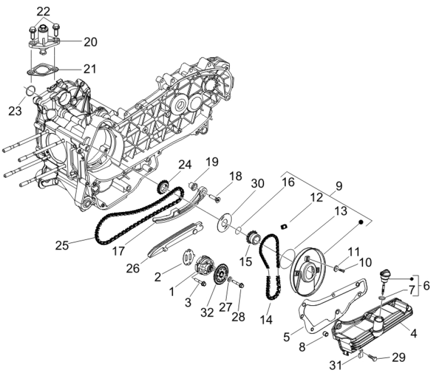 1.18 Olejové čerpadlo - Gilera Runner 125 VX 4T 2006-2007 UK (ZAPM46300)