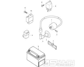 15 Elektro součástky / Baterie - Hyosung SB 50 Gamma