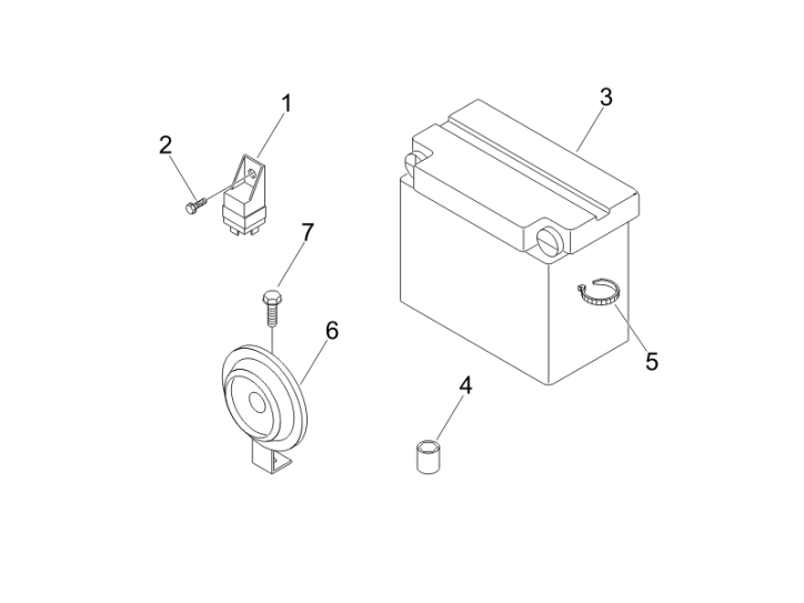 6.05 Baterie, houkačka, relé - Gilera Stalker 50 2T 2005-2006 (ZAPC40100)