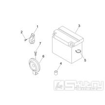 6.05 Baterie, houkačka, relé - Gilera Stalker 50 2T 2005-2006 (ZAPC40100)