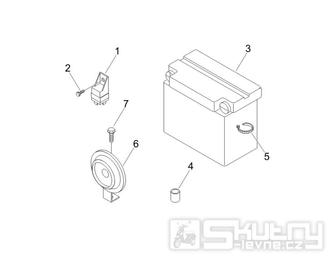 6.05 Baterie, houkačka, relé - Gilera Stalker 50 2T 2005-2006 (ZAPC40100)