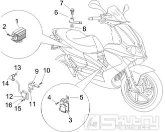 6.06 Regulátor napětí, zapalovací cívka a kabel - Gilera Runner 125 VX 4T Race 2005 (ZAPM46100)