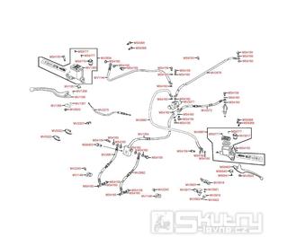 F04 Hlavní brzdový válec přední a brzdové hadice - Kymco MXU 300 Wide