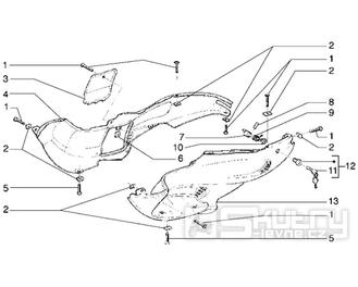 T27 Boční kapotáž, kryt baterie - Gilera Runner 50 do roku 1999 (ZAPC14000)