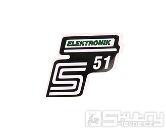 Nápis S51 Elektronik samolepicí fólie zelená pro Simson S51 / S51 Enduro
