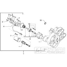 T13 Elektrický startér - Gilera H@K Enduro 50ccm Morini do 2005 (VTBC08000...)