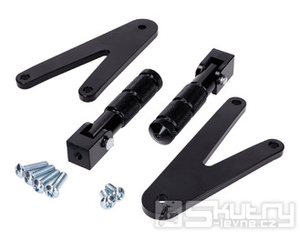 Stupačky spolujezdce CNC černé s držákem pro Beta RR 50, RR 125
