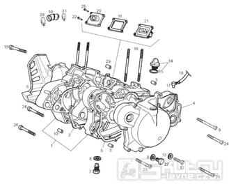 65.20 Skříň klikové hřídele, příruba sání - Gilera SMT 50 Racing D50B0 od roku 2011 (ZAPABB00)