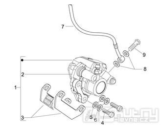 5.01 Brzdový třmen, destičky - Gilera Storm 50 2007 (UK - ZAPC29000)