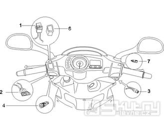 6.01 Přepínače světel a blinkrů, tlačítko startování a houkačky - Gilera Runner 125 VX 4T 2005-2006 (ZAPM46100)