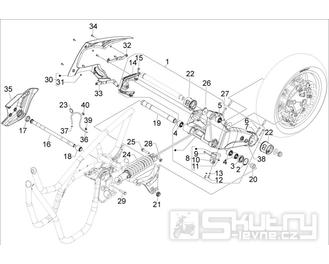 4.10 Zavěšení zadního kola, kyvná vidlice, tlumič - Gilera GP 800 2009-2011 (ZAPM5510...)