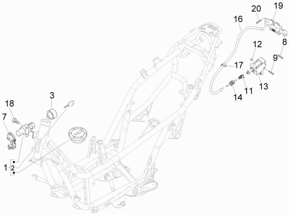 2.46 Zámky - Gilera Nexus 500 4T LC 2009-2011 (ZAPM35200)