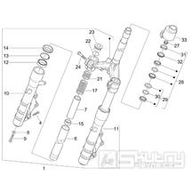 4.02 Přední kyvná vidlice, ložiska řízení - Gilera Nexus 250 4T LC 2006 UK (ZAPM35300)