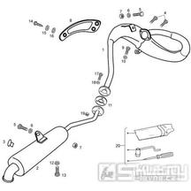 T12 Výfuk, tlumič výfuku - Gilera SMT SM 50 EBS do roku 2005 (ZAPG12A1A4H)