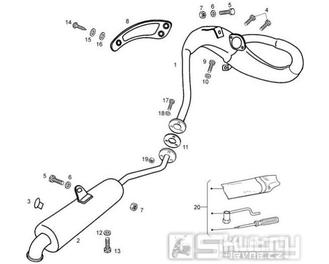 T12 Výfuk, tlumič výfuku - Gilera SMT SM 50 EBS do roku 2005 (ZAPG12A1A4H)