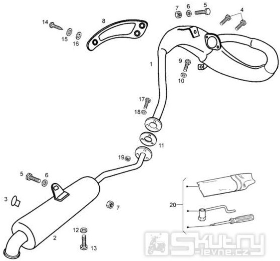 T12 Výfuk, tlumič výfuku - Gilera SMT SM 50 EBS do roku 2005 (ZAPG12A1A4H)