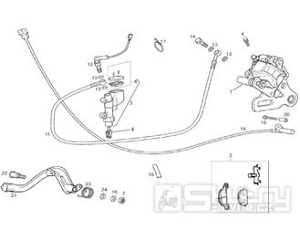 66.10 Zadní brzdový třmen, brzdová páčka, brzdový pedál - Gilera RCR 50 od roku 2011, D50B0 (ZAPABA01)