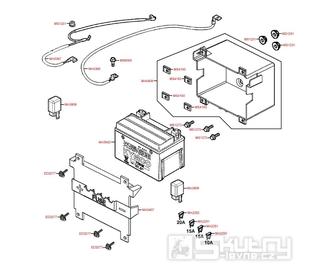 F11 Baterie a pojistky - Kymco Yager GT 200i
