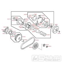 E06 Variátor / Řemen variátoru - Kymco Yager GT 200i