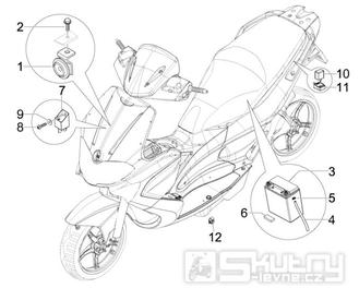 6.05 Baterie, houkačka, relé - Gilera Runner 50 PureJet ST 2008 (ZAPC46200)