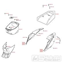 F12 Úložný prostor pro přilbu / zadní kapotáž - Kymco Agility 125