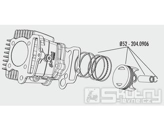 Pístní sada Polini (B) - Honda XR 50 4T 2V - Ø 52 mm