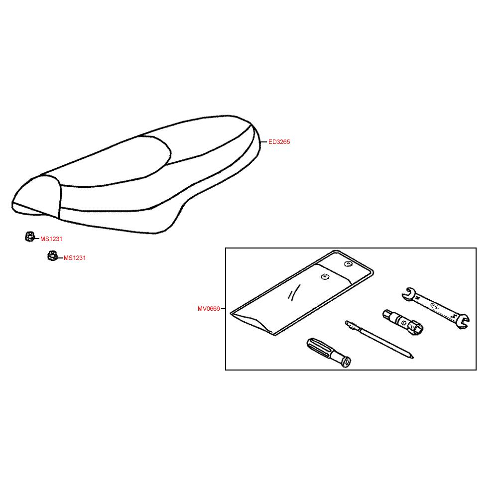 F09 Sedačka a nářadí - Kymco DJ 50
