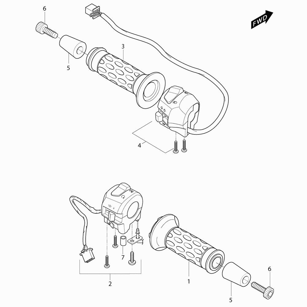 FIG39 Gripy / Přepínače - Hyosung MS3 250i